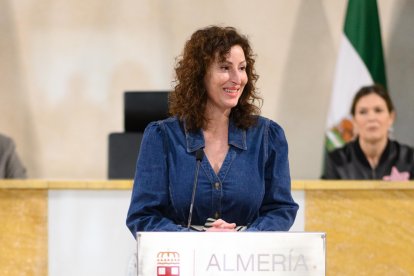 La alcaldesa, durante el acto.