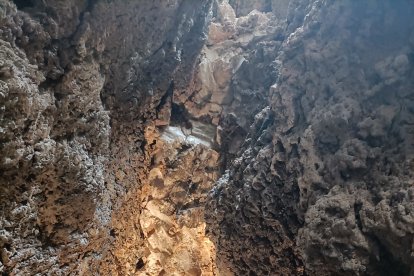 Marcas en el techo de la cantera romana