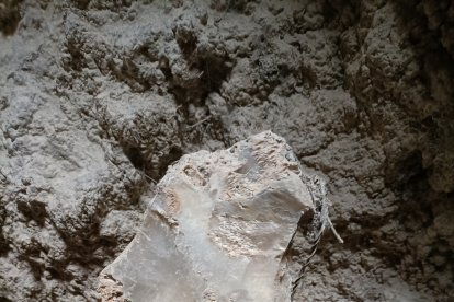 Fragmento de lapis specularis aún con restos de la piedra