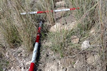 Muro del posible complejo romano y que constituyen una pileta hidráulica 