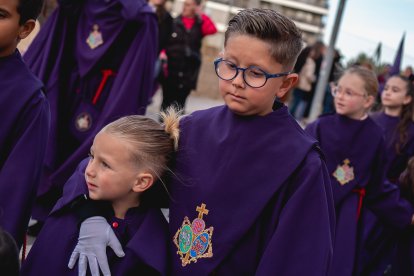 Procesión del Encuentro en el Jueves Santo 2023 de Almería.
