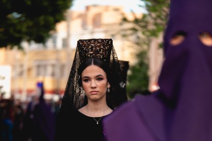 Procesión del Encuentro en el Jueves Santo 2023 de Almería.
