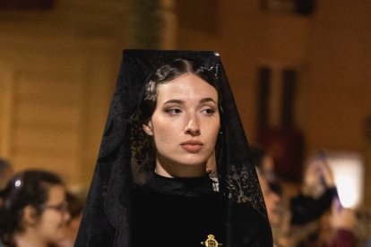 Procesión del Entierro por las calles de Almería.