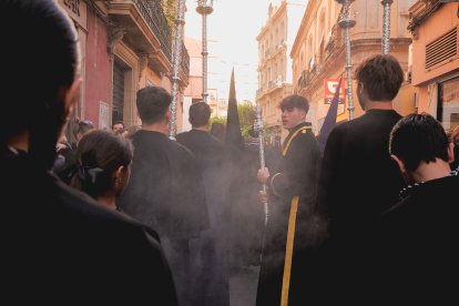 Procesión del Entierro por las calles de Almería.