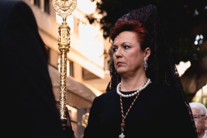 Procesión del Entierro por las calles de Almería.