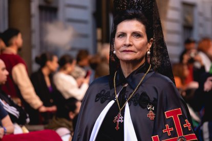 Procesión del Entierro por las calles de Almería.