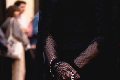 Procesión del Entierro por las calles de Almería.