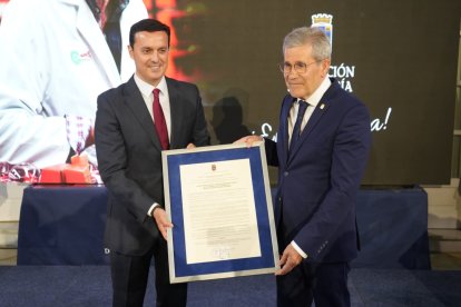 El director general de Caparrós ha recibido esta distinción a manos del presidente de Diputación, Javier A. García.