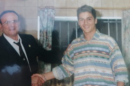 Una fotografía con aroma a fútbol. Francisco aprendió mucho con José Manuel Casas de míster.