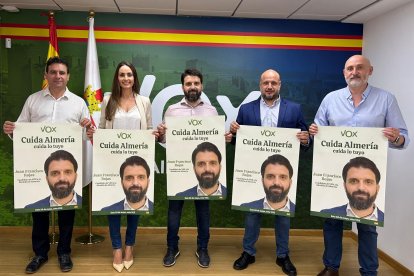 Pegada de carteles de Vox en la capital.