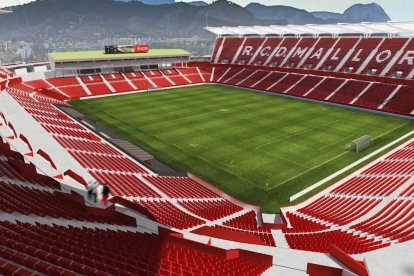 El boceto del Estadio de Son Moix cuando esté acabado.