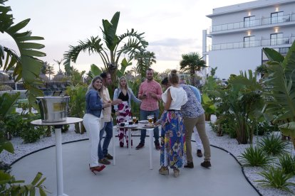 Disfrutando de la fiesta.