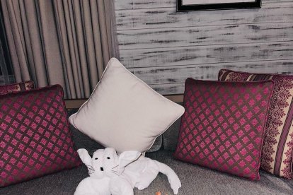 El recibimiento en las habitaciones del hotel.