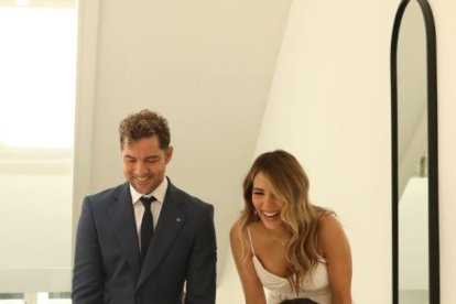 David Bisbal y Rosanna Zanneti, con sus hijos.