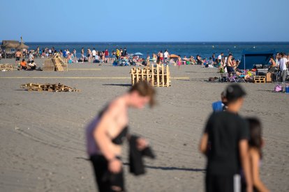 Celebrando San Juan en Almería.