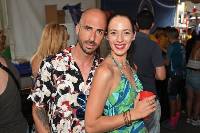 Carlos y Vero en la Caseta de La Bodega del Jamón en San Isidro.
