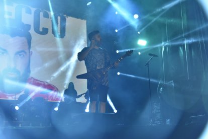 Huecco durante su actuación en \