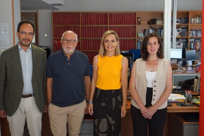 Los cuatro cabezas de lista al Congreso, hace una semana en la Redacción de La Voz.