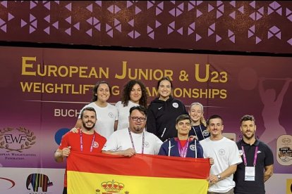 La bandera de España en el campeonato.