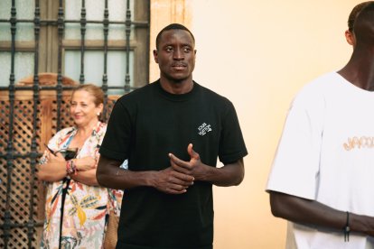 El nuevo centrocampista senegalés del Almería, Lopy.