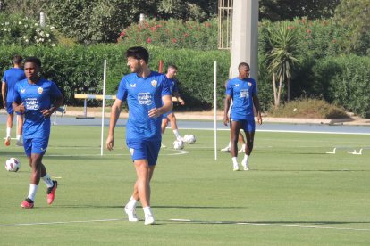 Melero en la primera parte del entrenamiento. 