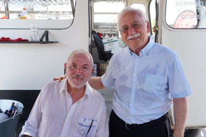 José Luis Martínez junto a Antonio Sánchez de Amo, presidente de Verdiblanca.
