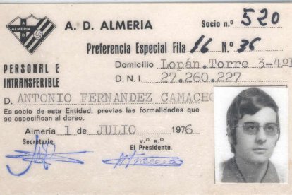 Mi primer abono de la AD Almería.