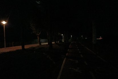 El carril bici junto al Paseo de la Ribera ni se ve.