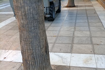 Luminaria cegada con hormigón