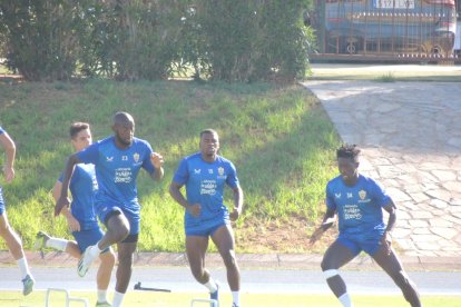 Entrenamiento pesando en el partido del viernes. 