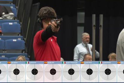 Juan Miguel Robles en plena tirada.