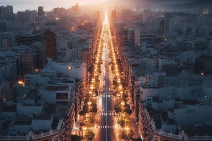 Almería centro en el año 2100.