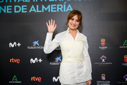 Nathalie Poza, a su llegada al Maestro Padilla.