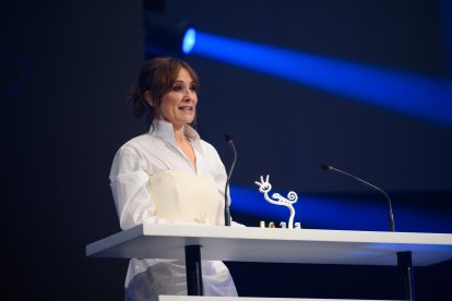 Nathalie Poza, tras recoger el premio honorífico Almería, Tierra de Cine.