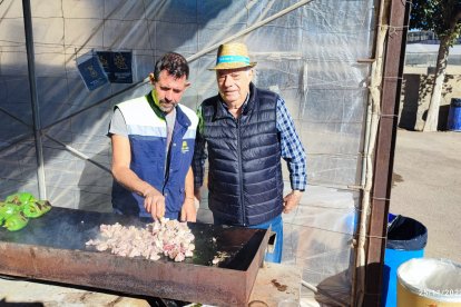Las primeras magras en la plancha.