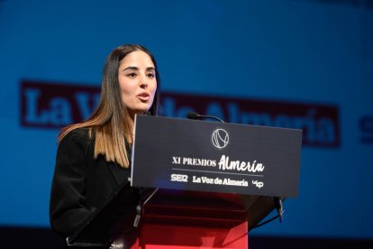 Laura López Palenzuela, premio Gente, durante su discurso.