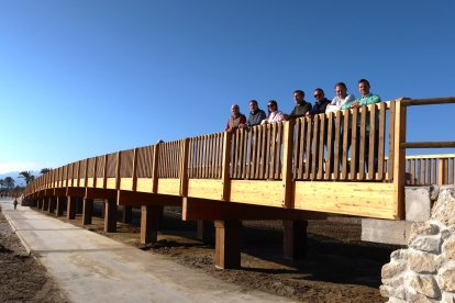 Inauguración del nuevo puente peatonal este miércoles.