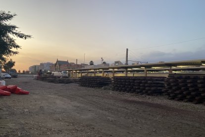 Imágenes junto a la estación de tren.