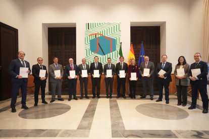 El presidente, con los rectores andaluces.