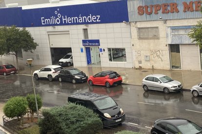 Calles mojadas en la capital almeriense.