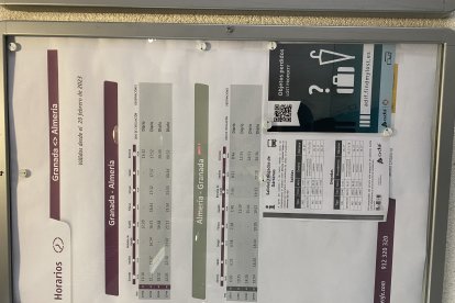 Cartel informativo de Renfe.