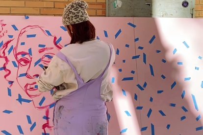 Mural colaborativo en la UAL, con la artista Tati Salvador.