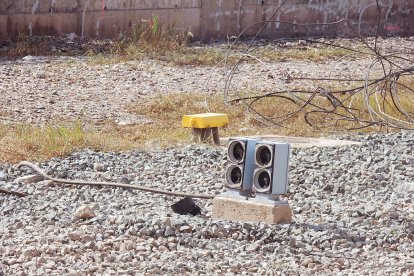 Los viejos semáforos que en breve serán retirados.