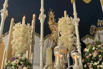 Imagen de María Santísima de la Estrella en un momento de la procesión.