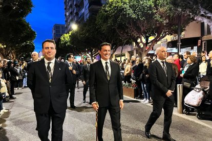 El presidente de la Diputació, Javier A. García, con Fernando Giménez y José Antonio García.