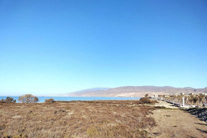 Al fondo del Puerto y la Sierra de Gádor desde el Andarax.