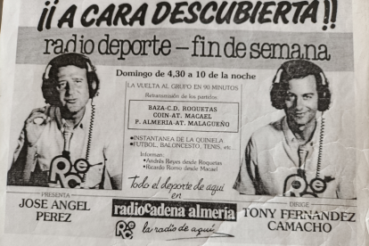 El anuncio del programa en las páginas de LA VOZ de Almería.