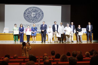 Ana María Bañón, Presentación Berbel, María Luisa Bernabé, José Blánquez, José Cabrerizo y Rosa María Callejón.