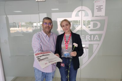 Carmen Rueda, recepcionista en el Estadio de los Juegos Mediterráneos.