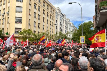 Manifestación en apoyo a Pedro Sánchez.